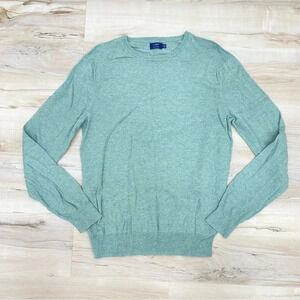 J.CREW Harbor Cotton Basic Green Sweater Merino blend Sz Medium